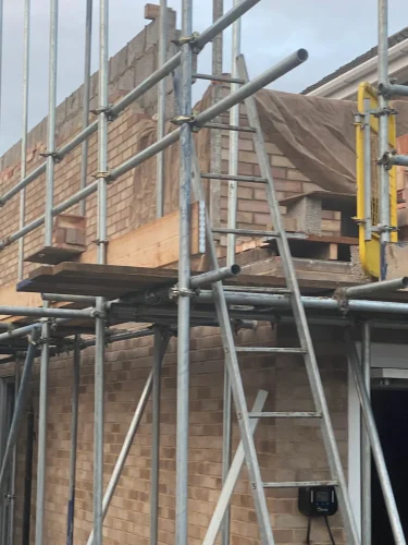 Facing brickwork being built for an extension in Eynesbury, St Neots