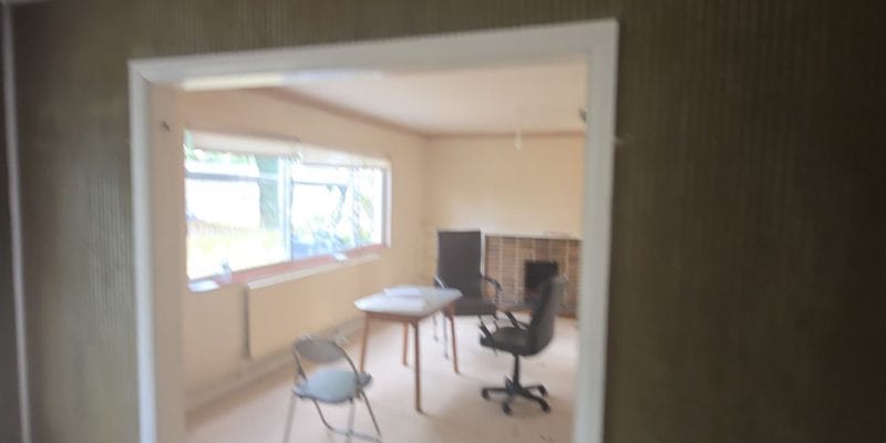 Existing ground-floor room at Hinton Way, Great Shelford, before refurbishment