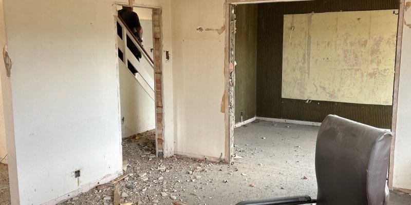 New structural openings formed in an internal wall during refurbishment at Hinton Way, Great Shelford